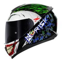 Capacete Norisk Razor Joker Coringa Preto Brilhante Moto Motoqueiro