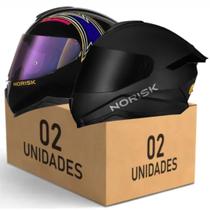 Capacete Norisk Razor Kit 2 unidades + Viseira extra Tamanhos:Preto-58/ Rosa-58Cor:Razor Preto fosco Edition e Razor Ro