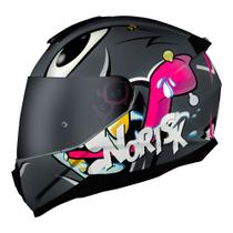 Capacete Norisk Razor Mad Cinza e Rosa