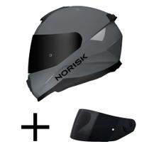 Capacete Norisk Razor Monocolor Cinza Mais Viseira Fumê