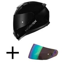Capacete Norisk Razor Monocolor Preto Brilhante Mais Viseira Camaleão Capacete Norisk Razor Monocolor Preto Brilhante Mais Viseira Camaleão
