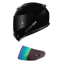 Capacete Norisk Razor Monocolor Preto Brilhante Mais Viseira Camaleão Capacete Norisk Razor Monocolor Preto Brilhante Mais Viseira Camaleão