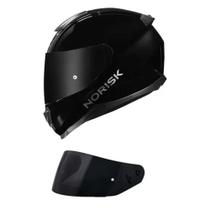 Capacete Norisk Razor Monocolor Preto Brilhante Mais Viseira Fumê