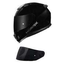 Capacete Norisk Razor Monocolor Preto Brilhante Mais Viseira Fumê