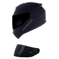 Capacete Norisk Razor Monocolor Preto Fosco Mais Viseira Fumê