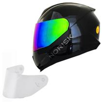 Capacete Norisk Razor Monocolor Preto + Viseira Camaleão Capacete Norisk Razor Monocolor Preto + Viseira Camaleão