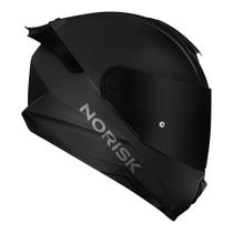 Capacete Norisk Razor Monocolor Solid Edition Preto Fosco Com Viseira Fumê e Aerofólio