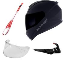 Capacete Norisk Razor Preto Fosco com Viseira Fumê e spoiler Masculino Feminino