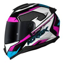 Capacete Norisk Razor Speed Max Branco Rosa e Azul