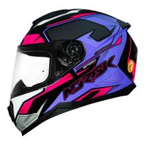 Capacete norisk razor speedmax preto lilas rosa brilhante