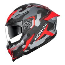 Capacete Norisk Rock Tactical Preto e Vermelho Tamanho:58