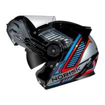 Capacete Norisk Route FF345 Charge Preto/Prata/Azul Articulado 62/XL Capacete Norisk Route FF345 Charge Preto/Prata/Azul Articulado 62/XL
