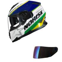 Capacete Norisk Soul II Grand Prix Brasil Mais Viseira Camaleão Tamanho:62 Capacete Norisk Soul II Grand Prix Brasil Mais Viseira Camaleão Tamanho:62