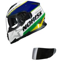 Capacete Norisk Soul II Grand Prix Brasil Mais Viseira Prata Tamanho:54 Capacete Norisk Soul II Grand Prix Brasil Mais Viseira Prata Tamanho:54