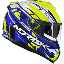 Capacete Norisk Strada Circuit Amarelo Fluor Azul Preto