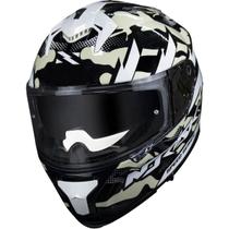 Capacete Norisk Strada Commando Branco E Preto Tamanho:58