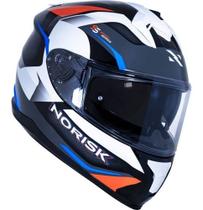 Capacete Norisk Strada Drive Branco/azul/vermelho