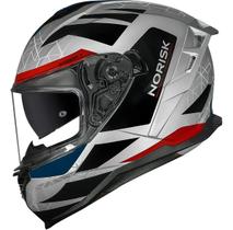 Capacete Norisk Strada II Evoque Prata Vermelho Azul Brilho Capacete Norisk Strada II Evoque Prata Vermelho Azul Brilho