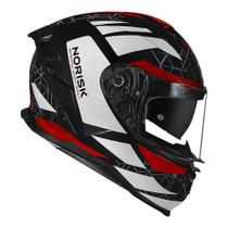 Capacete Norisk Strada II Evoque Preto/ Branco/ Vermelho