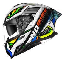 Capacete Norisk Strada II Reptel Vermelho Azul Brilho Capacete Norisk Strada II Reptel Vermelho Azul Brilho