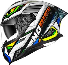 Capacete Norisk Strada Il Reptel Vermelho E Azul Com Óculos Interno Capacete Norisk Strada Il Reptel Vermelho E Azul Com Óculos Interno