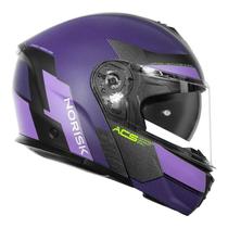 Capacete NoRisk Vortex Traveler Preto Fosco e Roxo