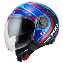 Capacete NZI Ringway Duo Connected Azul/Vermelho