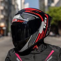 Capacete NZI Trendy 3 Stream Connected Preto/Vermelho/Anthracite - 60 Capacete NZI Trendy 3 Stream Connected Preto/Vermelho/Anthracite - 60