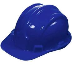 Capacete Obra Segurança Azul c/carneira Plastcor