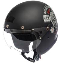 Capacete Old School Kraft Custom Preto Fosco - Tamanho 60