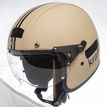 Capacete Old School Kraft Revestido Bege Tamanho 60