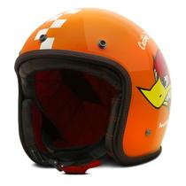 Capacete Old School Vintage Aberto Custom Etceter Sucker Harley Com Caixa Personalizada