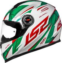 Capacete Original Ls2 Ff358 Draze Lançamento Branco Vermelho