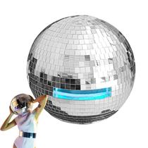 Capacete OUGEHOT Disco Ball Silver Glitter com luz de 30 cm