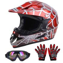 Capacete Oumurs DOT Youth Dirt Bike Kids 5-14 com luvas e óculos Capacete Oumurs DOT Youth Dirt Bike Kids 5-14 com luvas e óculos