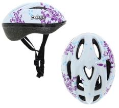Capacete Para Bike Skate e Patins Branco Com Flores Bel Sports - Interior em EPS - Tamanho G - 409200