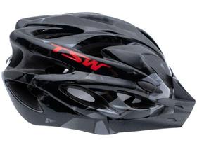 Capacete para Ciclismo 54 a 58cm TSW Raptor II LED - Preto e Vermelho