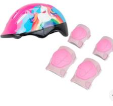 Capacete para ciclismo com kit protetor rosa G unicórnio - Centauro