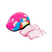 Capacete para ciclismo skate kit de proteção rosa infantil - Cks Importacao Capacete para ciclismo skate kit de proteção rosa infantil - Cks Importacao