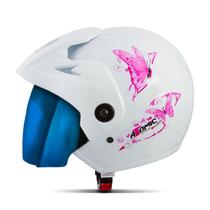 Capacete para Moto Aberto Feminino Pro Tork Atomic For Girls com Viseira Iridium Fecho Micrométrico