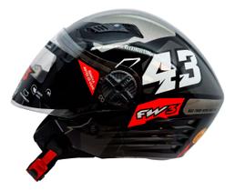 Capacete Para Moto Aberto Fw3 X Open Up 43 Com Óculos Fume