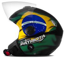 Capacete Para Moto Aberto New Atomic Patriota Bandeira Do Brasil Verde Amarelo Azul