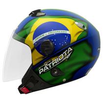 Capacete Para Moto Aberto New Atomic Patriota Bandeira Do Brasil Verde Amarelo Azul