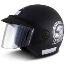 Capacete Para Moto Aberto Pro Tork Liberty Three 3 Viseira Cristal Nº 60 Preto Brilhante