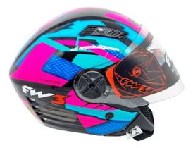 Capacete Para Moto Aberto X Open Up Fox Fw3 Óculos Interno