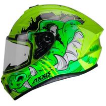 Capacete Para Moto Axxis Draken Trooper E3 Tamanho Áudio M 57 58 Verde