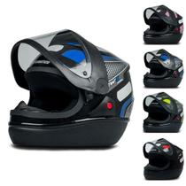 Capacete Para Moto Fechado Automatic Preto FW3 Com Abertura Automática Forro Removível E Narigueira