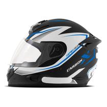 Capacete Para Moto Fechado Mixs Mx2 Carbon Pro Tork Fosco Masculino Feminino Viseira Cristal