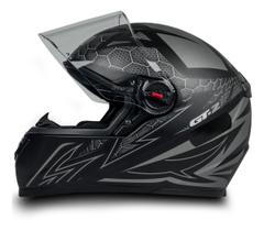 Capacete Para Moto FW3 Com Narigueira Modelo Gt2 Integral Cor Preto Fosco Resistente Tamanho 58