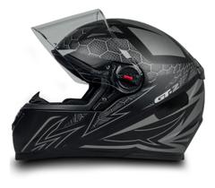 Capacete Para Moto FW3 Com Narigueira Modelo Gt2 Integral Cor Preto Fosco Resistente Tamanho 58 Capacete Para Moto FW3 Com Narigueira Modelo Gt2 Integral Cor Preto Fosco Resistente Tamanho 58